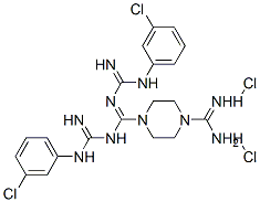CAS 登录号：19803-65-7， N,N'-二((3-氯苯基)脒基)-1,4-哌嗪二甲脒二盐酸盐