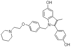 CAS 登录号：198480-55-6， 2-(4-羟基苯基)-3-甲基-1-[[4-[2-(1-哌啶基)乙氧基]苯基]甲基]-1H-吲哚-5-醇