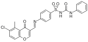 CAS#: 198649-73-9, 1-[4-[(6-Chloro-5-Methyl-4-Oxochromen-3-Yl)Methylideneamino]Phenyl]Sulfonyl-3-Phenylurea