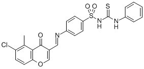 CAS#: 198649-77-3, 1-[4-[(6-Chloro-5-Methyl-4-Oxochromen-3-Yl)Methylideneamino]Phenyl]Sulfonyl-3-Phenylthiourea