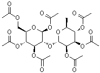 CAS 登录号:19949-47-4, 1,3,4,6-四-O-乙酰基-2-O-(2,3,4-三-O-乙酰基-6-脱氧-alpha-L-甘露糖基)-beta-D-吡喃葡萄糖