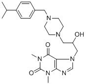 CAS#: 19976-95-5, 7-[2-Hydroxy-3-[4-[(4-propan-2-ylphenyl)methyl]piperazin-1-yl]propyl]-1,3-dimethyl-purine-2,6-dione