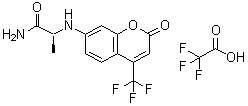 CAS 登录号：201847-57-6， N-[2-氧代-4-(三氟甲基)-2H-苯并吡喃-7-基]-L-丙氨酰胺三氟乙酸盐(1:1)