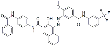 CAS#: 20981-12-8, N-[4-(Benzoylamino)Phenyl]-3-Hydroxy-4-[[2-Methoxy-5-[[[3-(Trifluoromethyl)Phenyl]Amino]Carbonyl]Phenyl]Azo]Naphthalene-2-Carboxamide