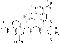CAS 登录号：210345-03-2， N-乙酰基亮氨酰-alpha-谷氨酰组氨酰-N-[2-氧代-4-(三氟甲基)-2H-苯并吡喃-7-基]-alpha-天冬氨酰胺