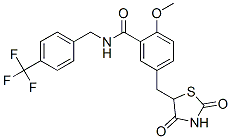 CAS#: 213252-19-8, 5-[(2,4-Dioxo-1,3-Thiazolidin-5-Yl)Methyl]-2-Methoxy-N-[4-(Trifluoromethyl)Benzyl]Benzamide