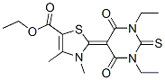 CAS 登录号:21368-26-3, 2-(1,3-二乙基四氢-4,6-二氧代-2-硫代-(2H)-嘧啶-5-亚基)-2,3-二氢-3,4-二甲基噻唑-5-羧酸乙酯