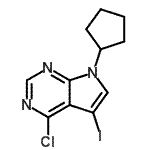 CAS 登录号：213745-17-6， 4-氯-7-环戊基-5-碘-7H-吡咯并[2,3-d]嘧啶