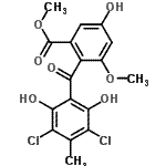 CAS#: 2151-16-8, Methyl 2-(3,5-Dichloro-2,6-Dihydroxy-4-Methylbenzoyl)-5-Hydroxy-3-Methoxybenzoate