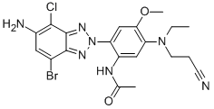 CAS#: 215245-16-2, N-[2-(5-Amino-7-bromo-4-chloro-2H-benzotriazol-2-yl)-5-[(2-cyanoethyl)ethylamino]-4-methoxyphenyl]-Acetamide