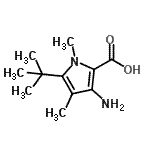 CAS#: 216574-70-8, 3-Amino-1,4-Dimethyl-5-(2-Methyl-2-Propanyl)-1H-Pyrrole-2-Carboxylic Acid
