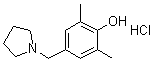 CAS 登录号：218796-04-4， 2,6-二甲基-4-(1-吡咯烷基甲基)苯酚盐酸盐(1:1)