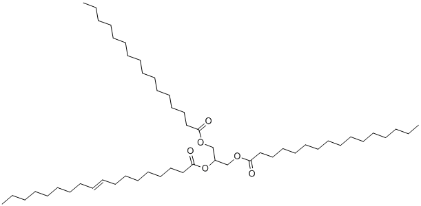 CAS 登录号：2190-25-2， (9Z)-9-十八碳烯酸 2-[(1-氧代十六烷基)氧基]-1-[[(1-氧代十六烷基)氧基]甲基]乙基酯