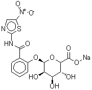 CAS#: 221287-83-8, Sodium 2-[(5-Nitro-1,3-Thiazol-2-Yl)Carbamoyl]Phenyl (5xi)-beta-L-Lyxo-Hexopyranosiduronate