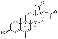 CAS 登录号：2233-58-1， (3b)-17-(乙酰氧基)-3-羟基-6-甲基-孕甾-4,6-二烯-20-酮