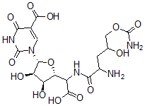 CAS 登录号：22976-87-0， 5-[[2-氨基-5-O-(氨基羰基)-2,3-二脱氧-L-赤式-戊酮基]氨基]-1-(5-羧基-3,4-二氢-2,4-二氧代-1(2H)-嘧啶基)-1,5-二脱氧-beta-D-呋喃阿洛糖醛酸