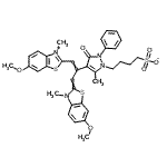 CAS 登录号：2321-65-5， 4-{4-[1-(6-甲氧基-3-甲基-1,3-苯并噻唑-3-鎓-2-基)-3-(6-甲氧基-3-甲基-1,3-苯并噻唑-2(3H)-亚基)-1-丙烯-2-基]-5-甲基-3-氧代-2-苯基-2,3-二氢-1H-吡唑-1-基}-1-丁烷磺酸酯