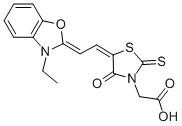 CAS 登录号：23236-18-2， 5-[(3-乙基-2(3H)-苯并恶唑亚基)亚乙基]-4-氧代-2-硫代3-噻唑烷乙酸