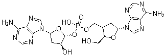 CAS 登录号:23339-45-9, 2'-脱氧腺苷酰-(3'-5')-2'-脱氧腺苷