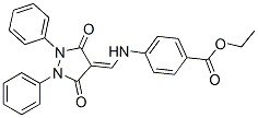 CAS 登录号：23711-54-8， 4-[[(3,5-二氧代-1,2-二苯基吡唑烷-4-亚基)甲基]氨基]苯甲酸乙酯