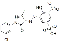 CAS 登录号：23969-24-6， 3-[[1-(3-氯苯基)-4,5-二氢-3-甲基-5-氧代-1H-吡唑-4-基]偶氮]-4-羟基-5-硝基苯磺酸