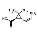 CAS 登录号：247921-00-2， (1R,3R)-2,2-二甲基-3-[(1Z)-1-丙烯-1-基]环丙烷羧酸