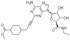 CAS#: 250386-15-3, Methyl 4-[3-[6-Amino-9-[(2R,5S)-5-(Ethylcarbamoyl)-3,4-Dihydroxyoxolan-2-Yl]Purin-2-Yl]Prop-2-Ynyl]Cyclohexane-1-Carboxylate