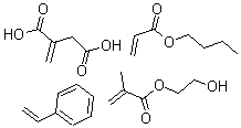 CAS#: 25119-70-4, Methylene-Butanedioic Acid Polymer With Butyl 2-Propenoate, Ethenylbenzene And 2-Hydroxyethyl 2-Methyl-2-Propenoate