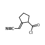 CAS 登录号：25342-00-1， (2E)-2-(氰基甲基烯)环戊烷羰基氯化物