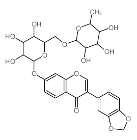CAS 登录号：25776-06-1， 7-羟基-3',4'-亚甲二氧基异黄酮 O-芸香糖苷