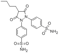 CAS#: 2603-23-8, 4-[4-Butyl-3,5-Dioxo-2-(4-Sulfamoylphenyl)Pyrazolidin-1-Yl]Benzenesulfonamide