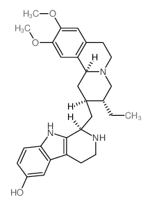 CAS 登录号：2632-29-3， (1R)-1-[[(2S,3R,11bS)-3-乙基-9,10-二甲氧基-2,3,4,6,7,11b-六氢-1H-吡啶并[2,1-a]异喹啉-2-基]甲基]-2,3,4,9-四氢-1H-吡啶并[3,4-b]吲哚-6-醇