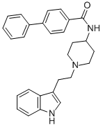 CAS 登录号:26844-32-6, N-(1-(2-(1H-吲哚-3-基)乙基)-4-哌啶基)-(1,1'-联苯)-4-甲酰胺