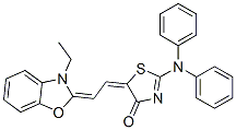 CAS 登录号：2718-77-6， (5Z)-2-(二(苯基)氨基)-5-[(2Z)-2-(3-乙基-1,3-苯并恶唑-2-亚基)亚乙基]-1,3-噻唑-4-酮