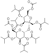 CAS 登录号:27216-37-1, 6-O-乙酰基-1,3,4-三-O-(2-甲基-1-氧代丙基)-beta-D-果糖呋喃糖基-alpha-D-吡喃葡萄糖苷 6-乙酸酯 2,3,4-三(2-甲基丙酸酯)