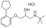 CAS 登录号：28163-36-2， 1-叔-丁基氨基-3-(2-环戊基苯氧基)丙-2-醇盐酸盐