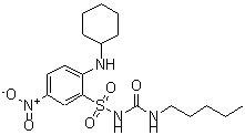 CAS#: 284464-77-3, 2-(Cyclohexylamino)-5-Nitro-N-(Pentylcarbamoyl)Benzenesulfonamide