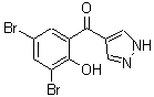 CAS 登录号：288401-33-2， (3,5-二溴-2-羟基苯基)(1H-吡唑-4-基)甲酮