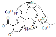CAS#: 28849-57-2, 21-Carboxy-9-ethenyl-14-ethyl-4,8,18-trimethyl-20-oxo-3-Phorbinepropanoic acid copper complex