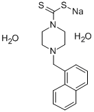 CAS 登录号：29140-61-2， 4-(1-萘基甲基)-1-哌嗪二硫代甲酸钠盐二水合物