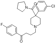 CAS 登录号：2924-46-1， 4'-氟-4-[4-(3-氯苯基)-4-(吡咯烷基羰基)哌啶]苯丁酮