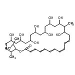 CAS 登录号:29919-25-3, 14,16,18,20,22,24,26,28-八羟基-32-异丙基-15,31-二甲基氧杂环三十二碳-3,5,7,9,11,29-六烯-2-酮