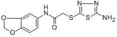 CAS#: 301335-14-8, 2-[(5-Amino-1,3,4-Thiadiazol-2-Yl)Thio]-N-(1,3-Benzodioxol-5-Yl)Acetamide