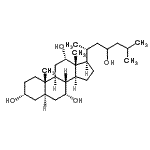 CAS 登录号：30673-09-7， (3alpha,5alpha,7alpha,8Xi,12alpha)-胆甾烷-3,7,12,23-四醇
