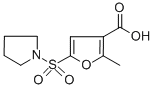 CAS#: 306936-43-6, 2-Methyl-5-(1-Pyrrolidinylsulfonyl)-3-Furoic Acid