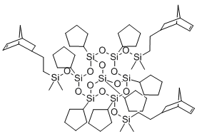 CAS#: 307496-41-9, endo-3,7,14-Tris{dimethyl[2-(5-norbornen-2-yl)ethyl]silyloxy}-1,3,5,7,9,11,14-heptacyclopentyltricyclo[7.3.3.15,11]heptasiloxane