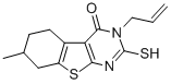 CAS # 307512-22-7, 2,3,5,6,7,8-Hexahydro-7-Methyl-3-(2-Propen-1-Yl)-2-Thioxo-[1]Benzothieno[2,3-d]Pyrimidin-4(1H)-One