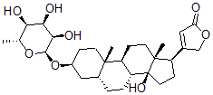 CAS#: 3080-19-1, 4-[(3S,5R,8R,9S,10S,13R,14S,17R)-14-Hydroxy-10,13-Dimethyl-3-[(2S,3R,4R,5S,6R)-3,4,5-Trihydroxy-6-Methyloxan-2-Yl]Oxy-1,2,3,4,5,6,7,8,9,11,12,15,16,17-Tetradecahydrocyclopenta[a]Phenanthren-17-Yl]-5H-Furan-2-One