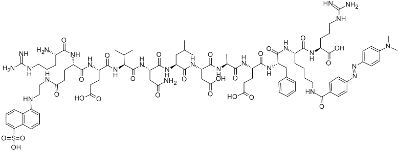 CAS#: 310427-94-2, L-Arginyl-N-[2-[(5-sulfo-1-naphthalenyl)amino]ethyl]-L-glutaminyl-L-a-glutamyl-L-valyl-L-asparaginyl-L-leucyl-L-a-aspartyl-L-alanyl-L-a-glutamyl-L-phenylalanyl-N6-[4-[[4-(dimethylamino)phenyl]azo]benzoyl]-L-lysyl-L-Arginine