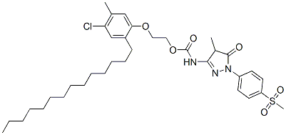CAS#: 31522-10-8, 2-(4-Chloro-5-Methyl-2-Tetradecylphenoxy)Ethyl N-[4-Methyl-1-(4-Methylsulfonylphenyl)-5-Oxo-4H-Pyrazol-3-Yl]Carbamate
